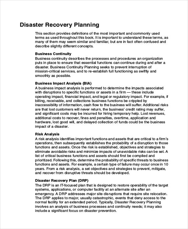 Detail Disaster Recovery Procedure Template Nomer 20
