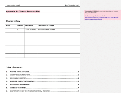 Detail Disaster Recovery Procedure Template Nomer 8