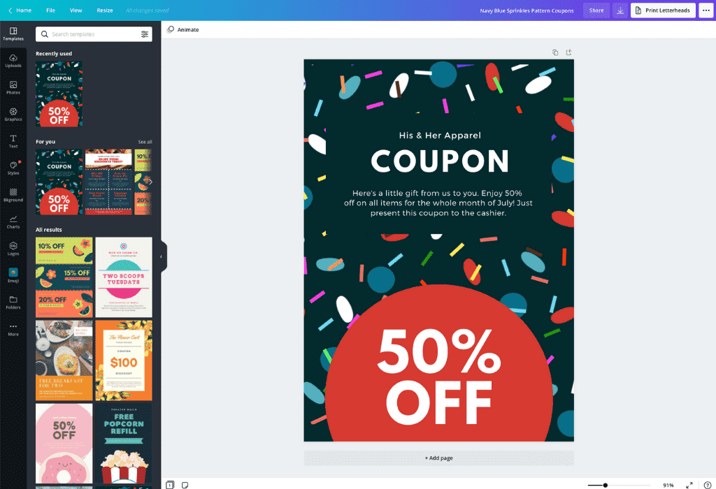 Detail Discount Coupon Design Template Nomer 13