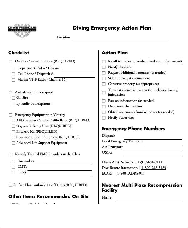 Detail Diving Emergency Action Plan Template Nomer 9