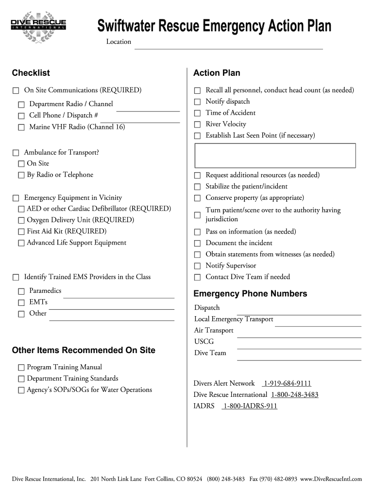 Detail Diving Emergency Action Plan Template Nomer 3