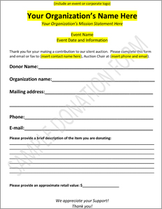 Detail Donation Form Template Nomer 11