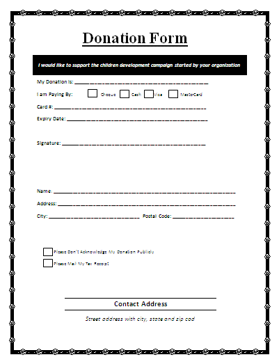 Detail Donation Form Template Nomer 4