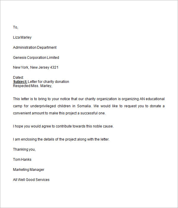 Detail Donation Letter Template Nomer 25