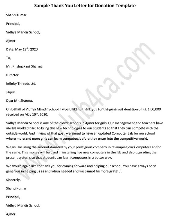 Detail Donation Letter Template Nomer 37