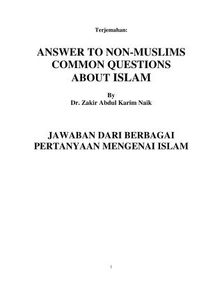 Detail Download Buku Dr Zakir Naik Nomer 32