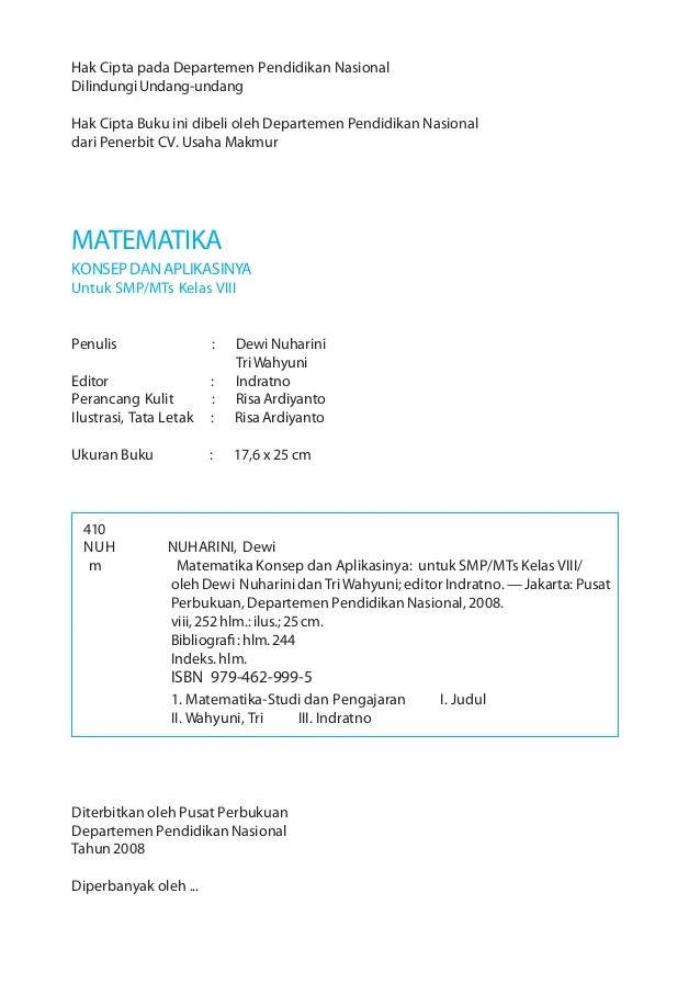 Detail Download Buku Matematika Kelas 4 Cv Arya Duta Nomer 54