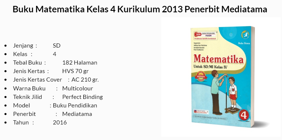 Detail Download Buku Matematika Kelas 4 Mediatama Nomer 19