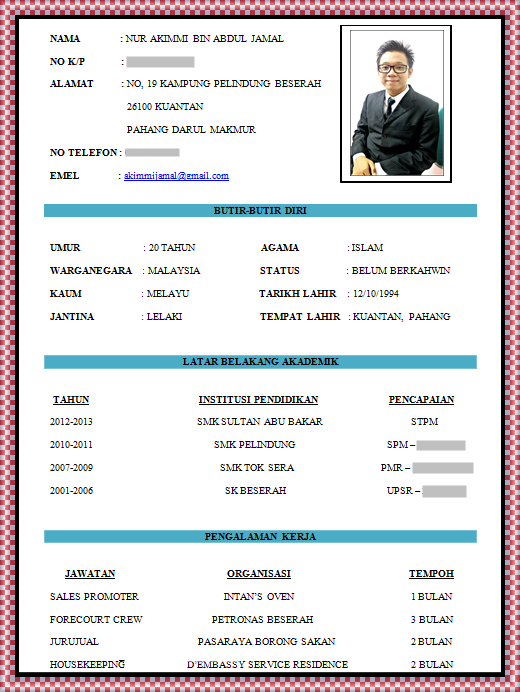 Detail Download Contoh Cv Nomer 29