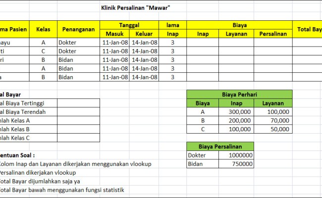 Download Contoh Soal Excel Untuk Tes Kerja Dan Jawabannya Xls - KibrisPDR