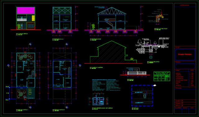 Detail Download Denah Rumah 2 Lantai Lengkap Dwg Nomer 10