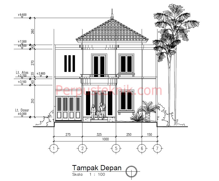 Detail Download Denah Rumah 2 Lantai Lengkap Dwg Nomer 13