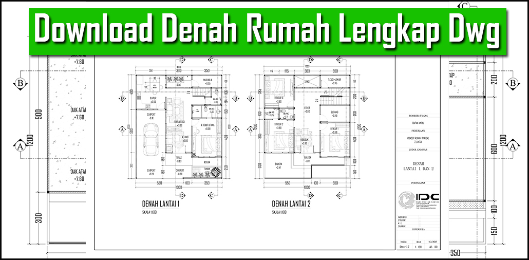 Detail Download Denah Rumah 2 Lantai Lengkap Dwg Nomer 17