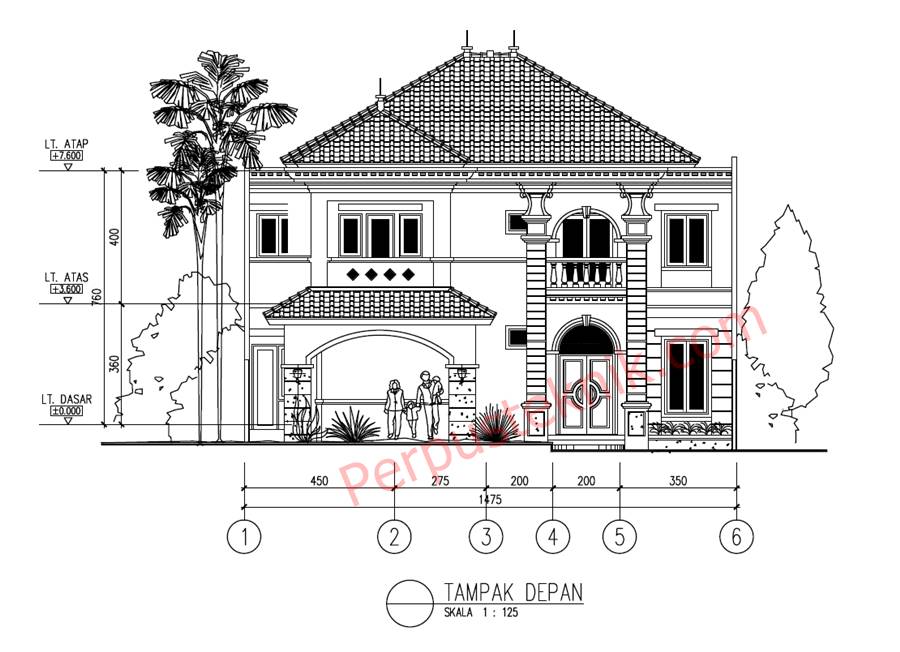 Detail Download Denah Rumah 2 Lantai Lengkap Dwg Nomer 21