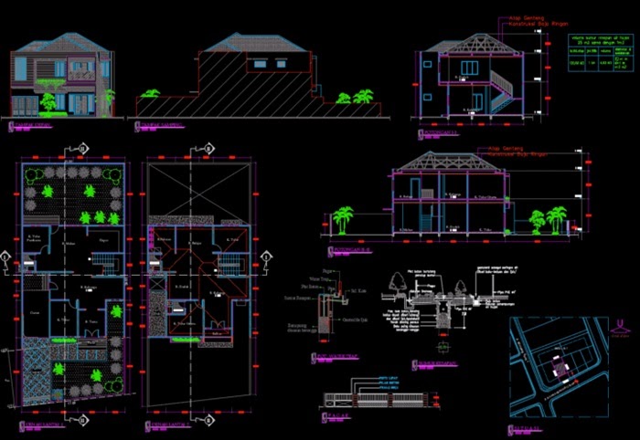 Detail Download Denah Rumah 2 Lantai Lengkap Dwg Nomer 25