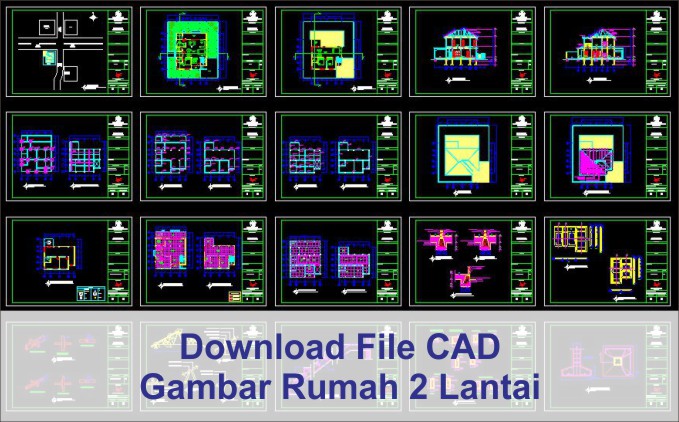 Detail Download Denah Rumah 2 Lantai Lengkap Dwg Nomer 28