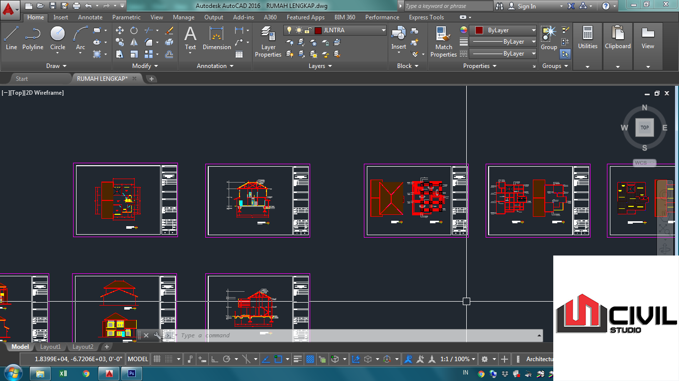 Detail Download Denah Rumah 2 Lantai Lengkap Dwg Nomer 34