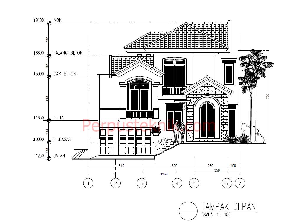 Detail Download Denah Rumah 2 Lantai Lengkap Dwg Nomer 35