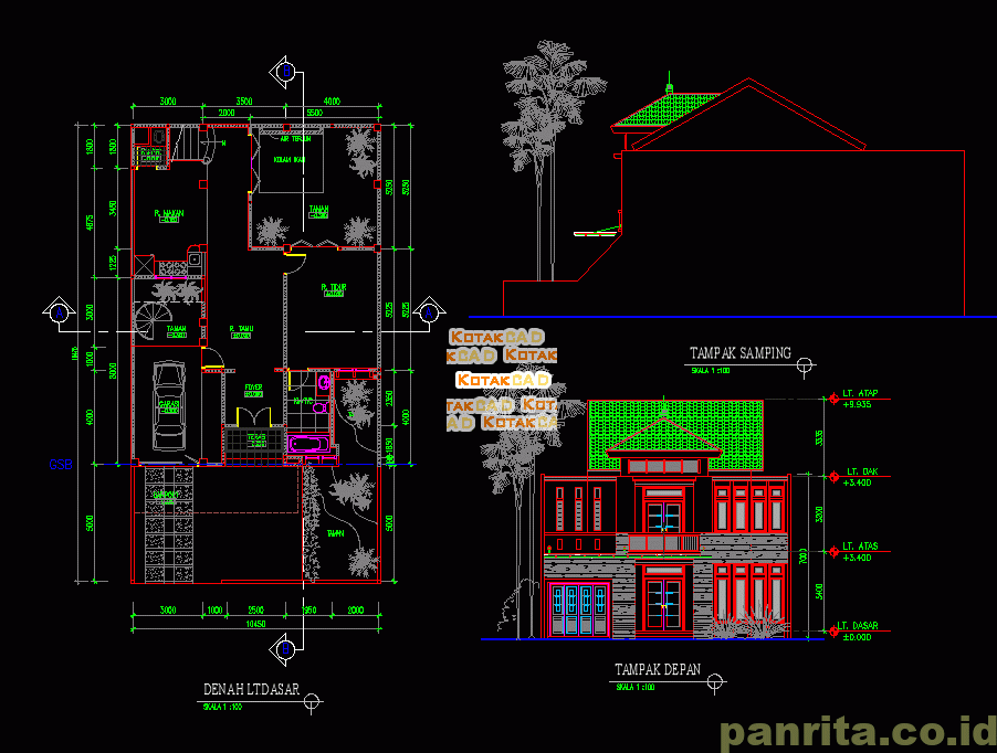 Detail Download Denah Rumah 2 Lantai Lengkap Dwg Nomer 4