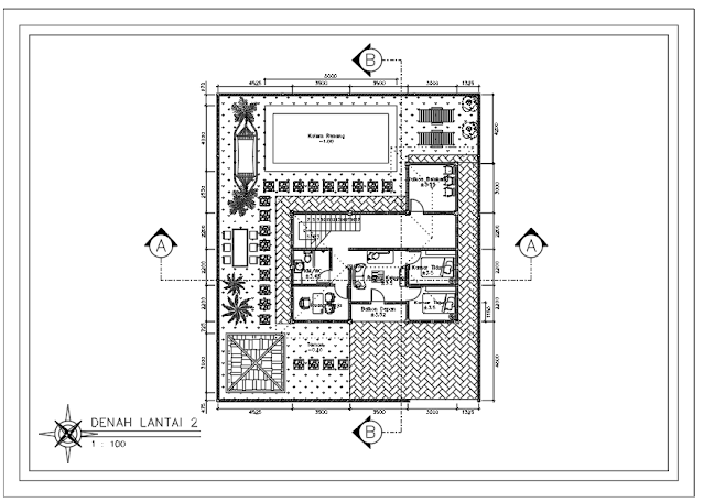 Detail Download Denah Rumah 2 Lantai Lengkap Dwg Nomer 38