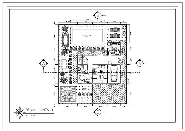 Detail Download Denah Rumah 2 Lantai Lengkap Dwg Nomer 44