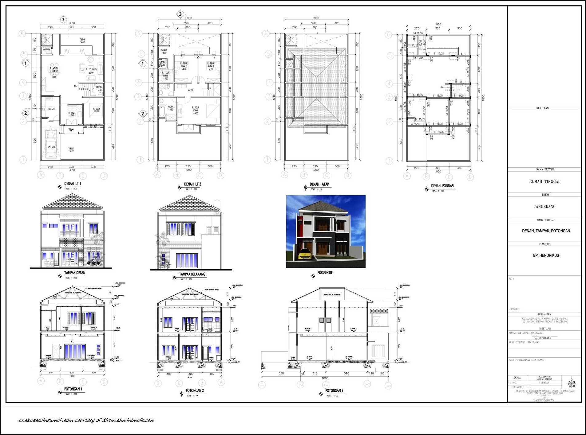 Detail Download Denah Rumah 2 Lantai Lengkap Dwg Nomer 46