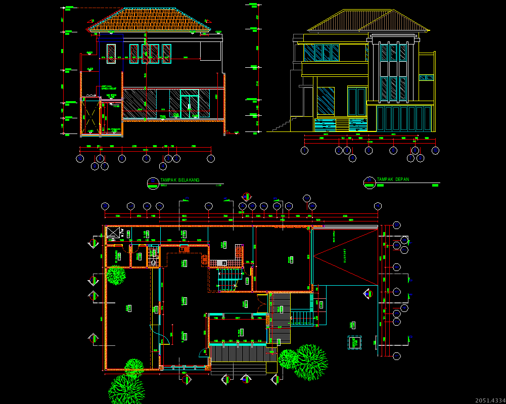 Detail Download Denah Rumah 2 Lantai Lengkap Dwg Nomer 48