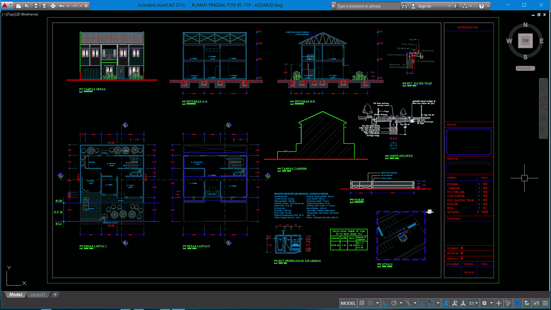 Detail Download Denah Rumah 2 Lantai Lengkap Dwg Nomer 53