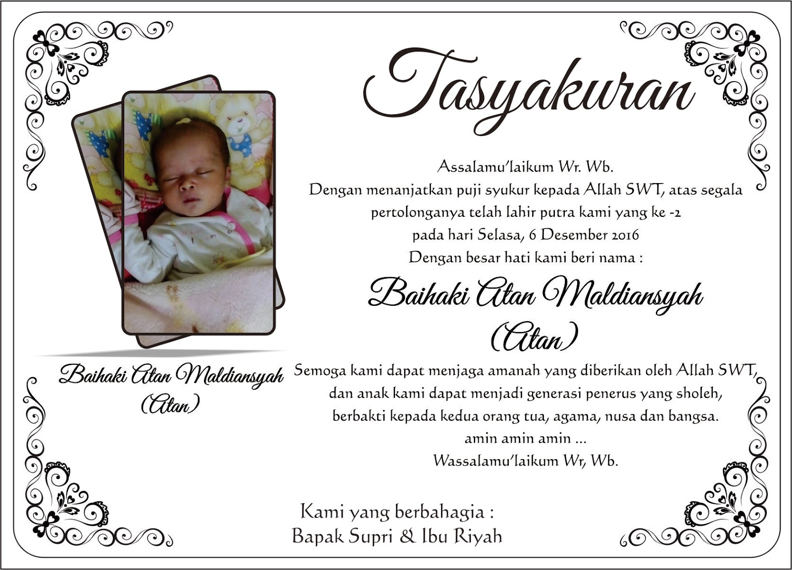 Detail Download Desain Kartu Ucapan Kelahiran Bayi Word Nomer 52