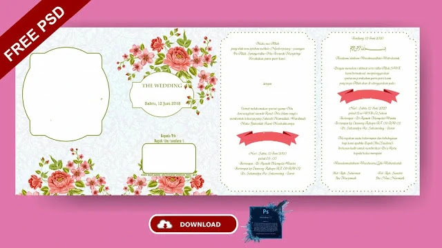 Download Desain Undangan Pernikahan Photoshop Gratis - KibrisPDR