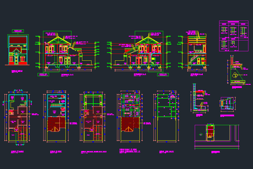 Detail Download File Autocad Rumah 2 Lantai Lengkap Dwg Nomer 2
