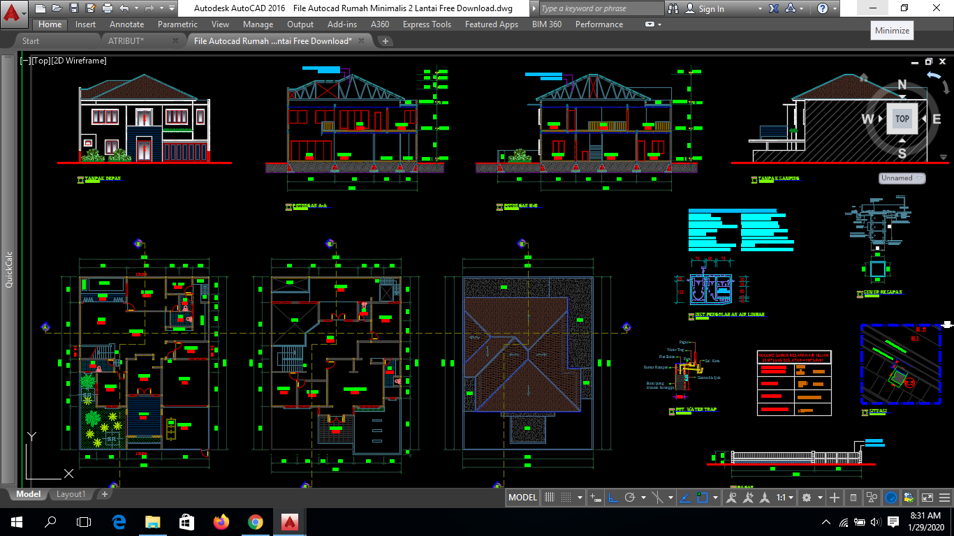 Detail Download File Autocad Rumah 2 Lantai Lengkap Dwg Nomer 26