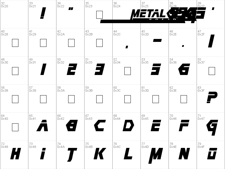 Detail Download Font Metal Gear Nomer 18