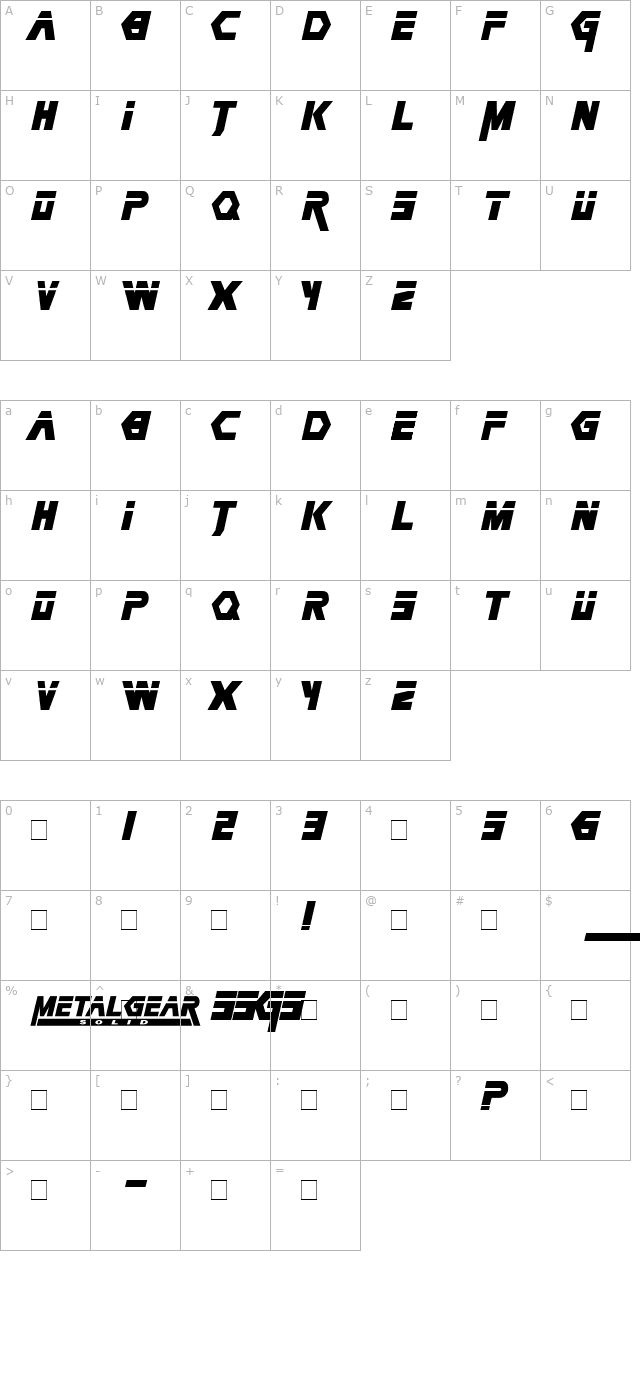 Detail Download Font Metal Gear Nomer 32