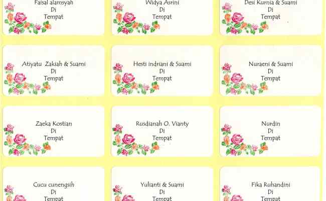 Detail Download Format Label Undangan 121 Excel Nomer 25