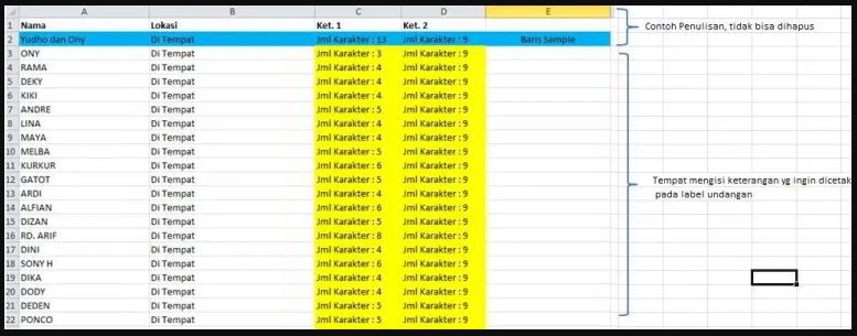 Detail Download Format Label Undangan 121 Excel Nomer 27