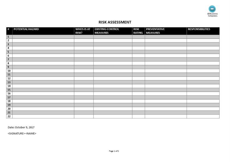 Detail Download Risk Assessment Template Nomer 17