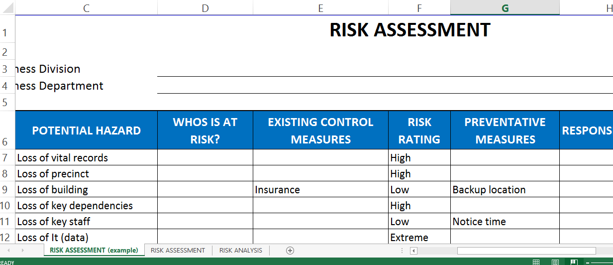 Detail Download Risk Assessment Template Nomer 37