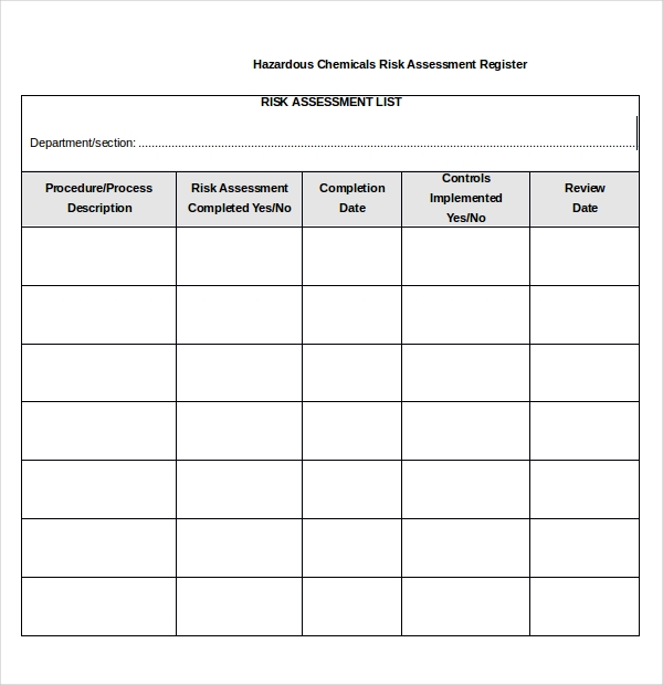 Detail Download Risk Assessment Template Nomer 9