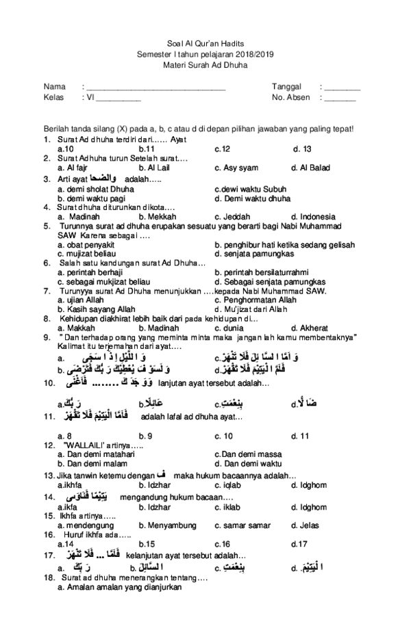 Detail Download Surat Ad Dhuha Nomer 34