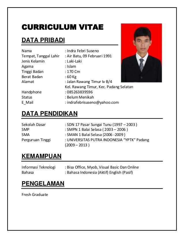 Detail Download Template Cv Indonesia Nomer 3