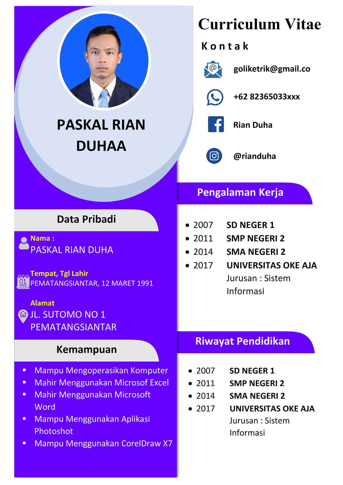 Detail Download Template Cv Indonesia Nomer 24