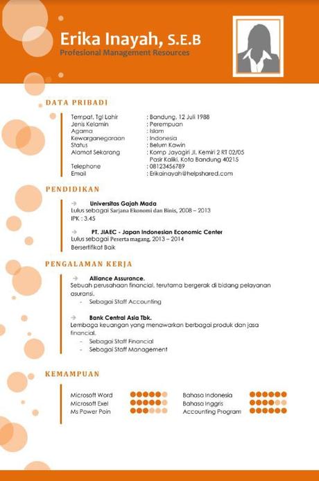 Detail Download Template Cv Indonesia Nomer 4