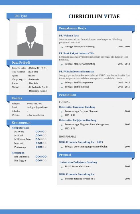 Detail Download Template Cv Indonesia Nomer 6