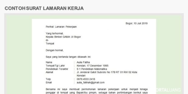 Detail Download Template Surat Lamaran Kerja Menarik Nomer 18