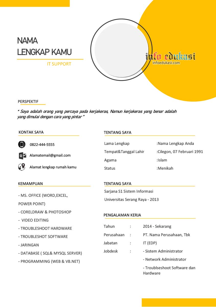 Detail Download Template Surat Lamaran Kerja Menarik Nomer 37