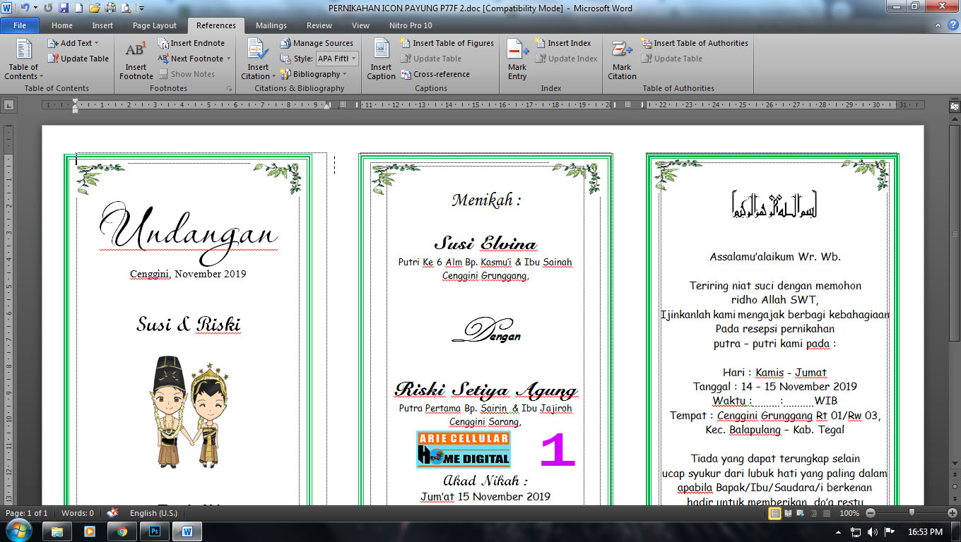 Detail Download Undangan Pernikahan Ms Word Nomer 3