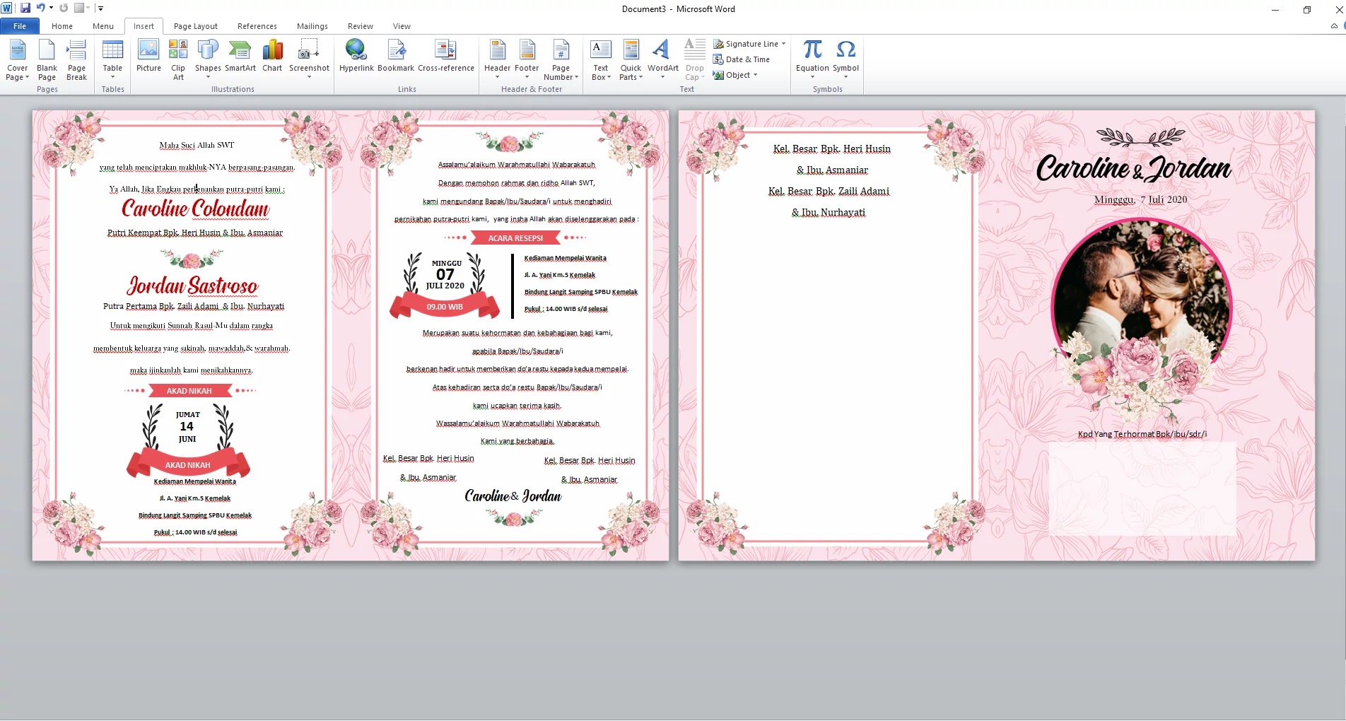 Detail Download Undangan Pernikahan Ms Word Nomer 4