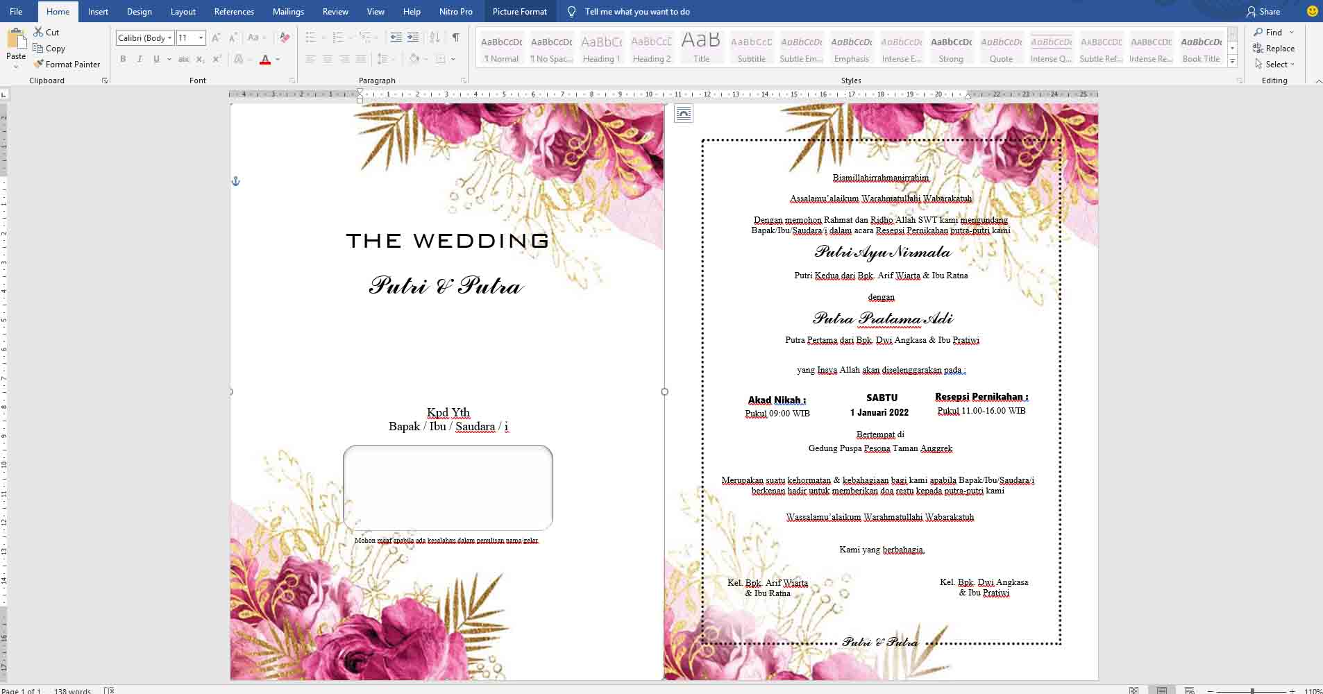 Detail Download Undangan Pernikahan Siap Edit Cdr Nomer 22