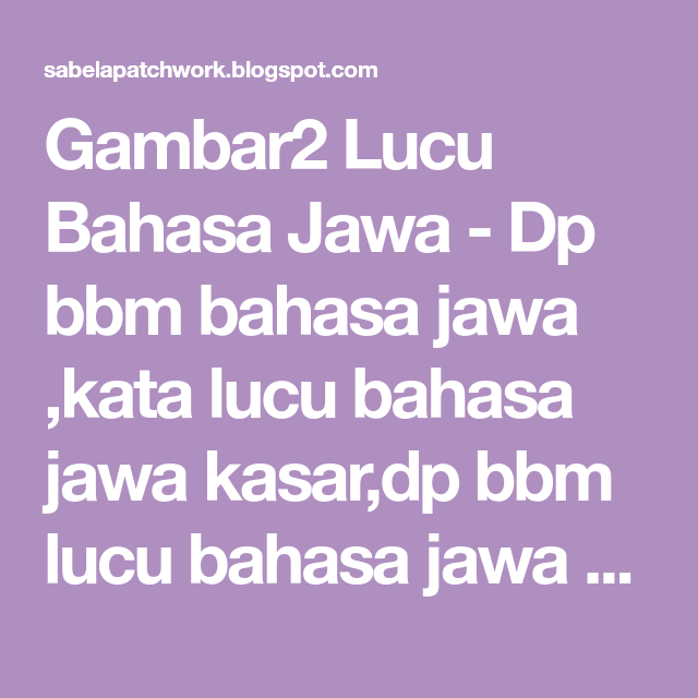 Detail Dp Bbm Bahasa Jawa Halus Nomer 38